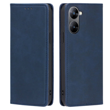 PU Leather Magnetic Flip Case for Realme V30 5G / V30t , Stand Calf Texture Wallet Phone Cover