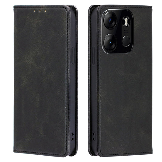 For Tecno Spark Go 2023 4G Stand Leather Phone Case Magnetic Closure Calf Texture Wallet Cover