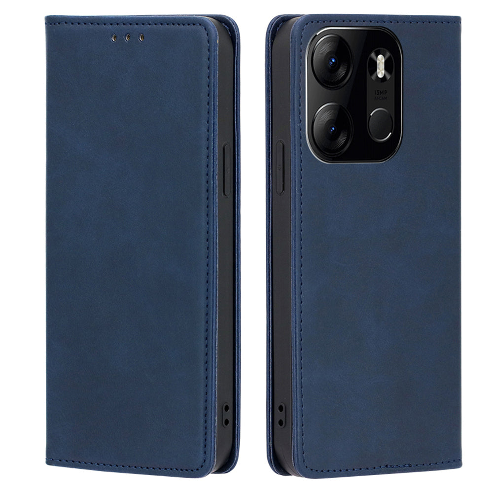 For Tecno Spark Go 2023 4G Stand Leather Phone Case Magnetic Closure Calf Texture Wallet Cover
