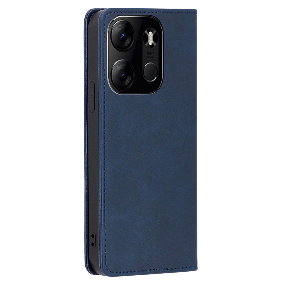 For Tecno Spark Go 2023 4G Stand Leather Phone Case Magnetic Closure Calf Texture Wallet Cover