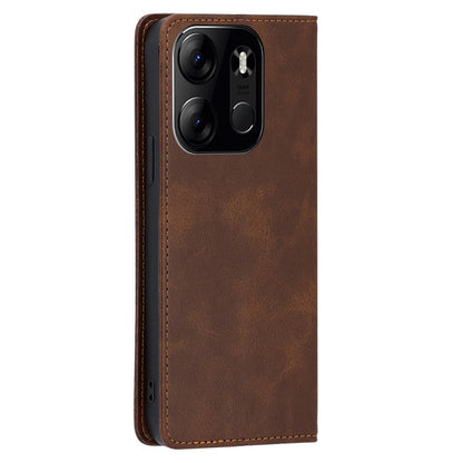 For Tecno Spark Go 2023 4G Stand Leather Phone Case Magnetic Closure Calf Texture Wallet Cover
