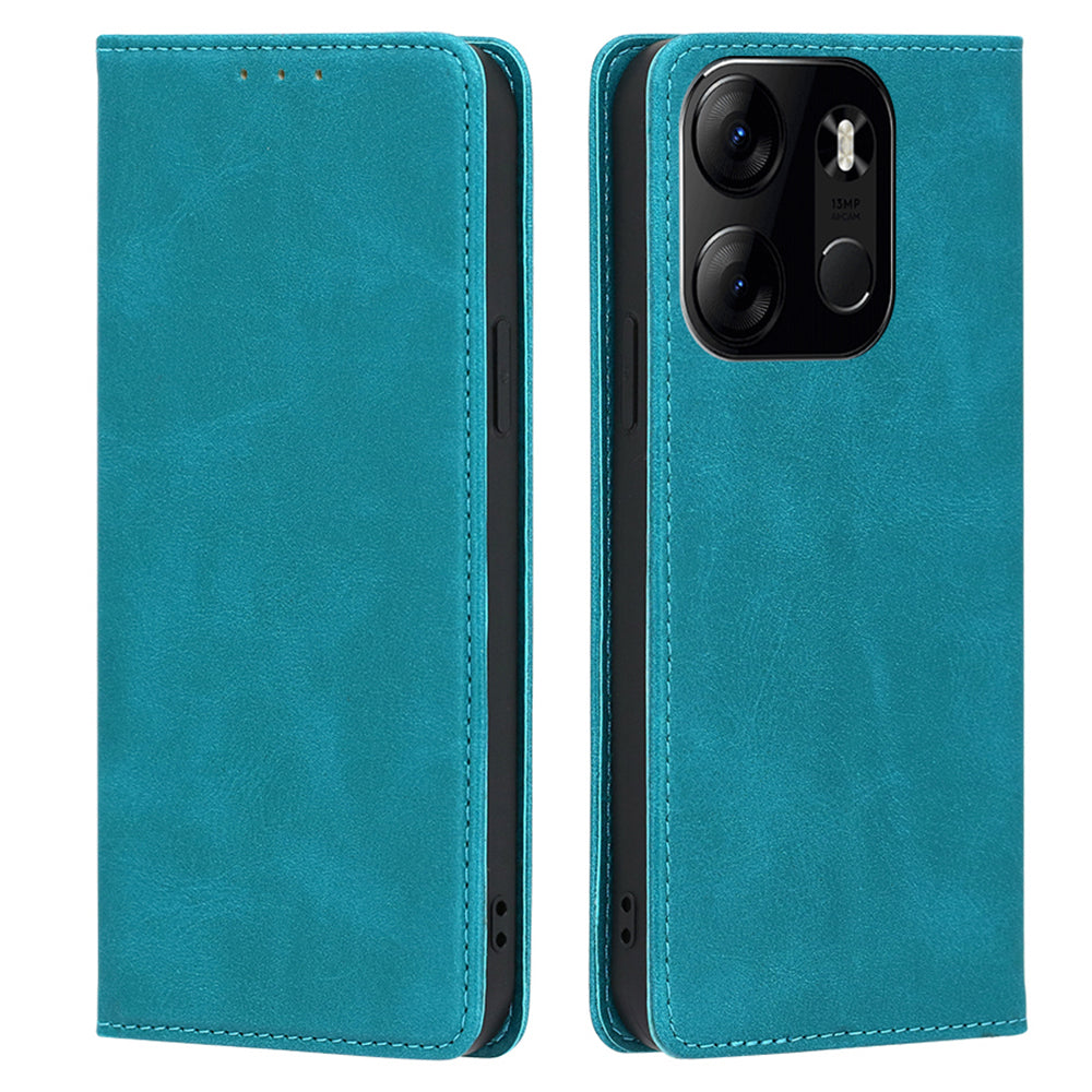 For Tecno Spark Go 2023 4G Stand Leather Phone Case Magnetic Closure Calf Texture Wallet Cover