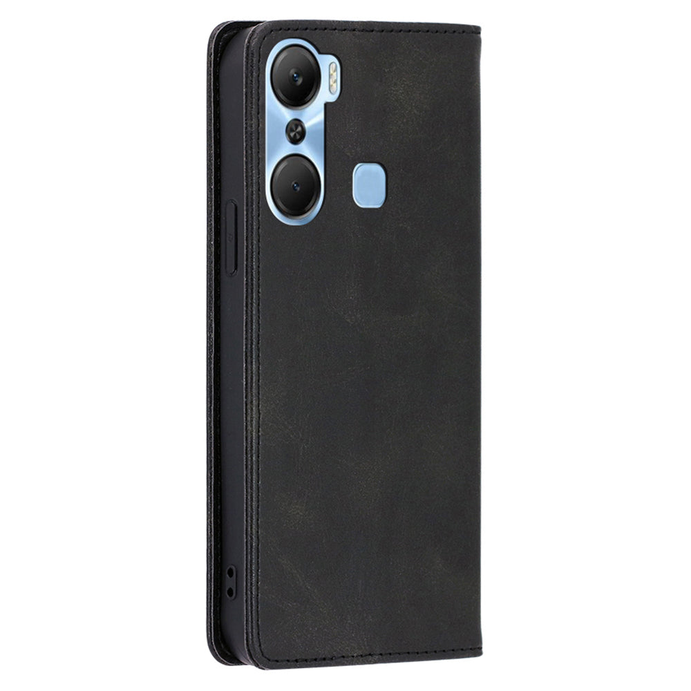 For Infinix Hot 12 Pro 4G Protective Flip Case PU Leather Calf Texture Stand Wallet Phone Cover