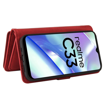 For Realme C33 4G / C33 2023 4G KT Multi-Functional Series-2 Zipper Pocket Leather Phone Case Multiple Card Slots Wallet Stand Cover