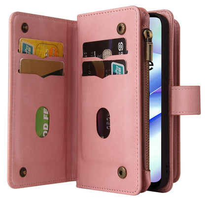 For Realme C33 4G / C33 2023 4G KT Multi-Functional Series-2 Zipper Pocket Leather Phone Case Multiple Card Slots Wallet Stand Cover