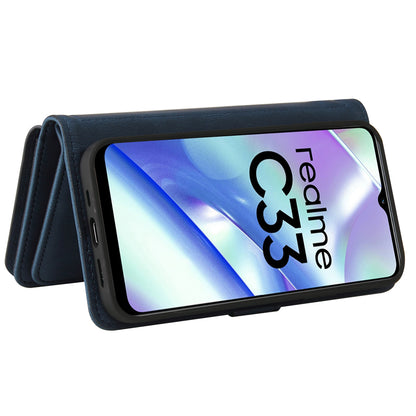 For Realme C33 4G / C33 2023 4G KT Multi-Functional Series-2 Zipper Pocket Leather Phone Case Multiple Card Slots Wallet Stand Cover