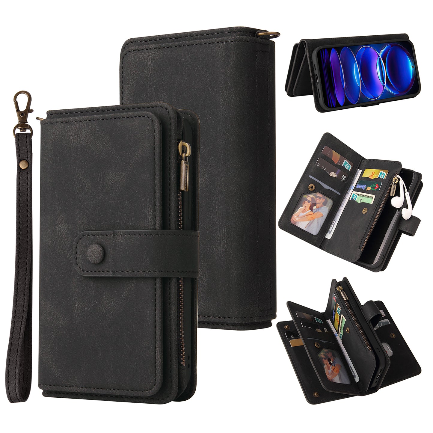 For Xiaomi Redmi Note 12 5G (China) / (India) / (Global) / Poco X5 5G Phone Case KT Multi-Functional Series-2 PU Leather Multiple Card Slots Cover