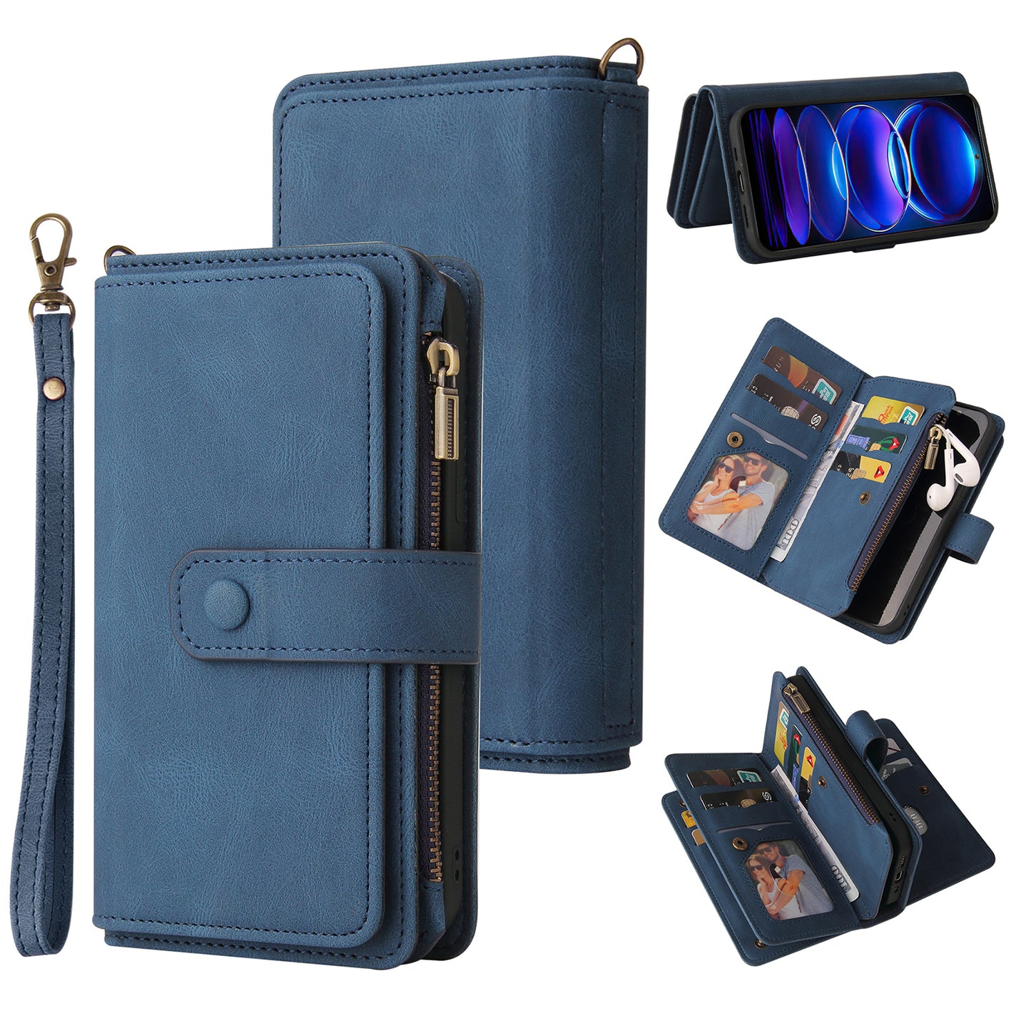 For Xiaomi Redmi Note 12 5G (China) / (India) / (Global) / Poco X5 5G Phone Case KT Multi-Functional Series-2 PU Leather Multiple Card Slots Cover