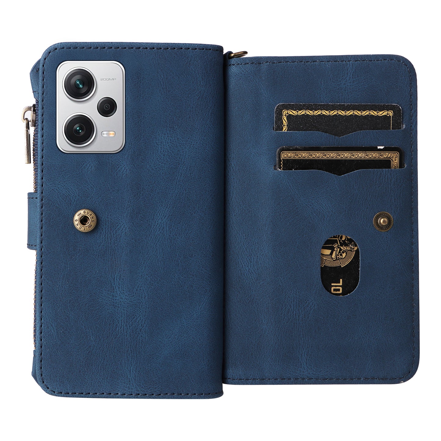For Xiaomi Redmi Note 12 Pro 5G KT Phone Case Multi-Functional Series-2 Multiple Card Slots Leather Zipper Pocket Cover