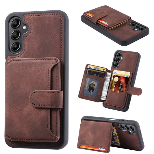 For Samsung Galaxy A24 4G Kickstand RFID Blocking Phone Case PU Leather Coated TPU Wallet Back Cover