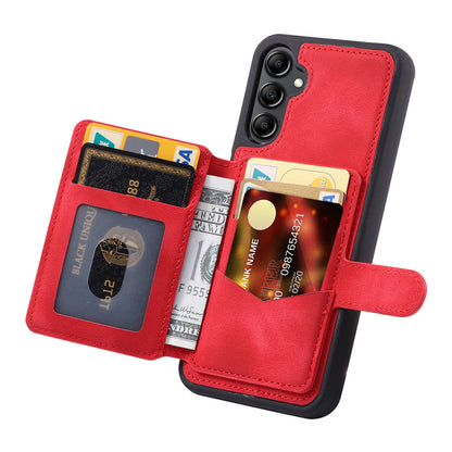 For Samsung Galaxy A24 4G Kickstand RFID Blocking Phone Case PU Leather Coated TPU Wallet Back Cover