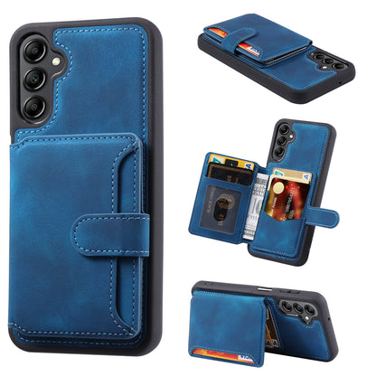 For Samsung Galaxy A24 4G Kickstand RFID Blocking Phone Case PU Leather Coated TPU Wallet Back Cover