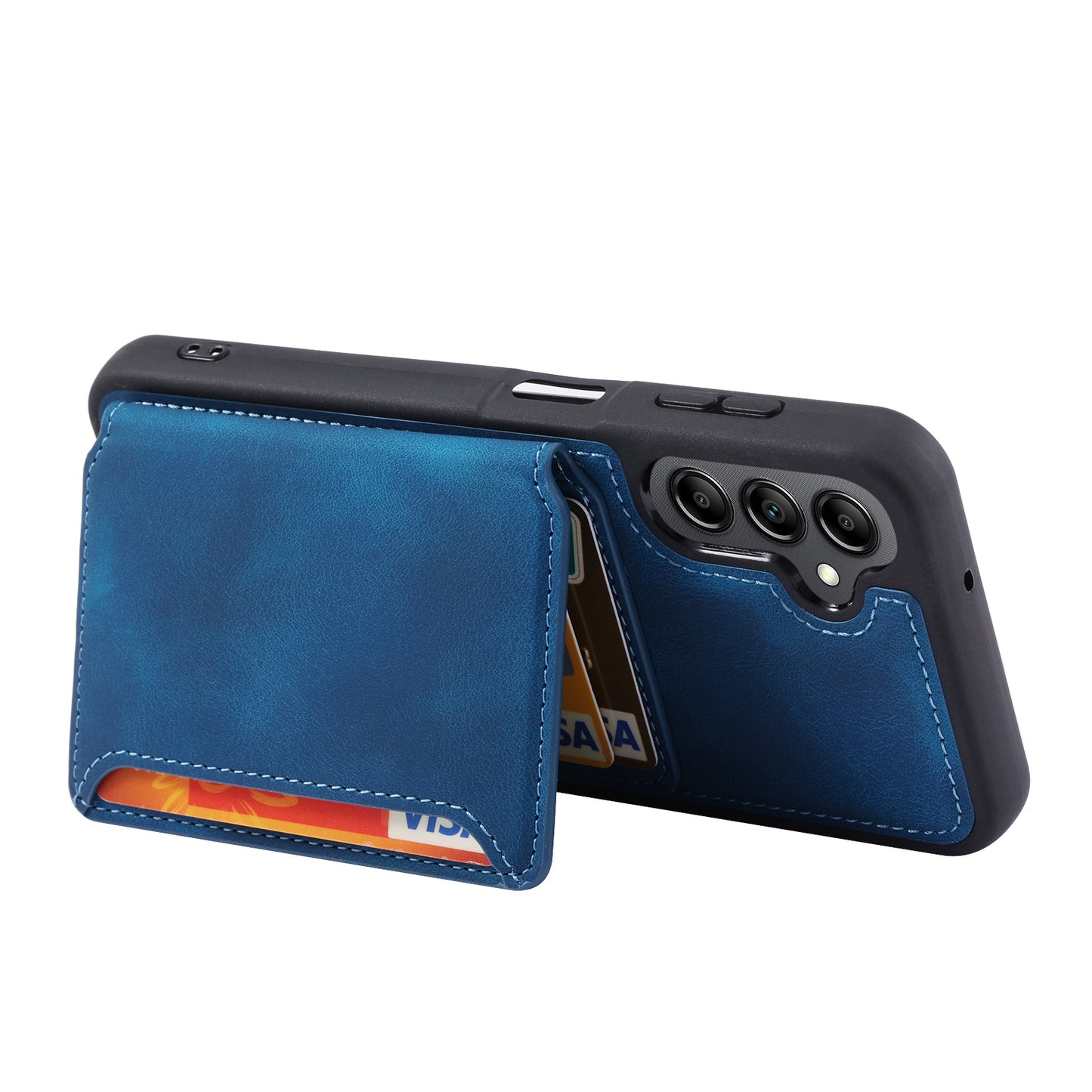 For Samsung Galaxy A24 4G Kickstand RFID Blocking Phone Case PU Leather Coated TPU Wallet Back Cover