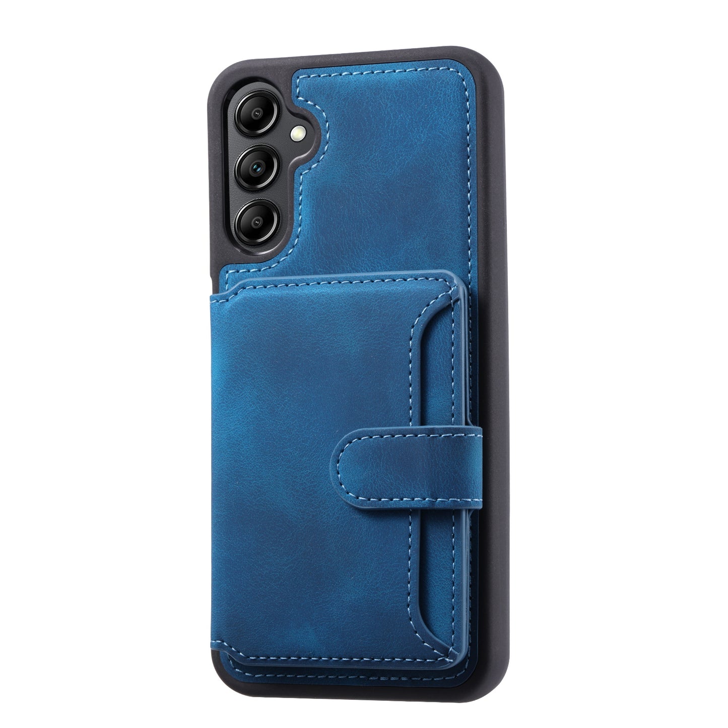 For Samsung Galaxy A24 4G Kickstand RFID Blocking Phone Case PU Leather Coated TPU Wallet Back Cover
