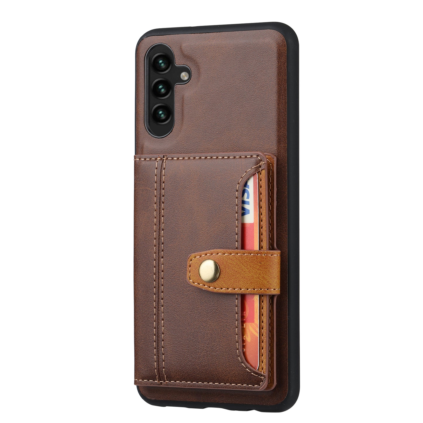 For Samsung Galaxy A24 4G Kickstand Card Slot Phone Case PU Leather + TPU Calf Texture Anti-Scratch Cover