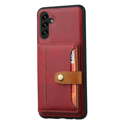 For Samsung Galaxy A24 4G Kickstand Card Slot Phone Case PU Leather + TPU Calf Texture Anti-Scratch Cover