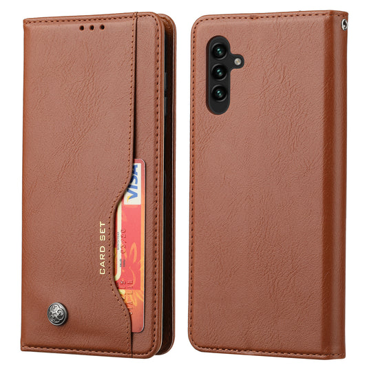 For Samsung Galaxy A24 4G Magnetic Closing Leather Phone Cover Flip Stand Wallet Protection Shell