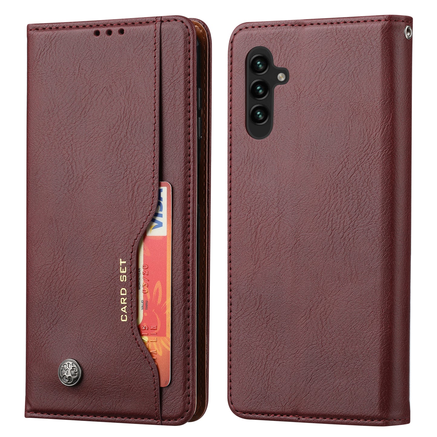 For Samsung Galaxy A24 4G Magnetic Closing Leather Phone Cover Flip Stand Wallet Protection Shell