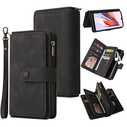 For Xiaomi Redmi 12C 4G / 11A 4G KT Multi-Functional Series-2 Phone Case Multiple Card Slots Leather Cover with Wallet Stand Zipper Pocket