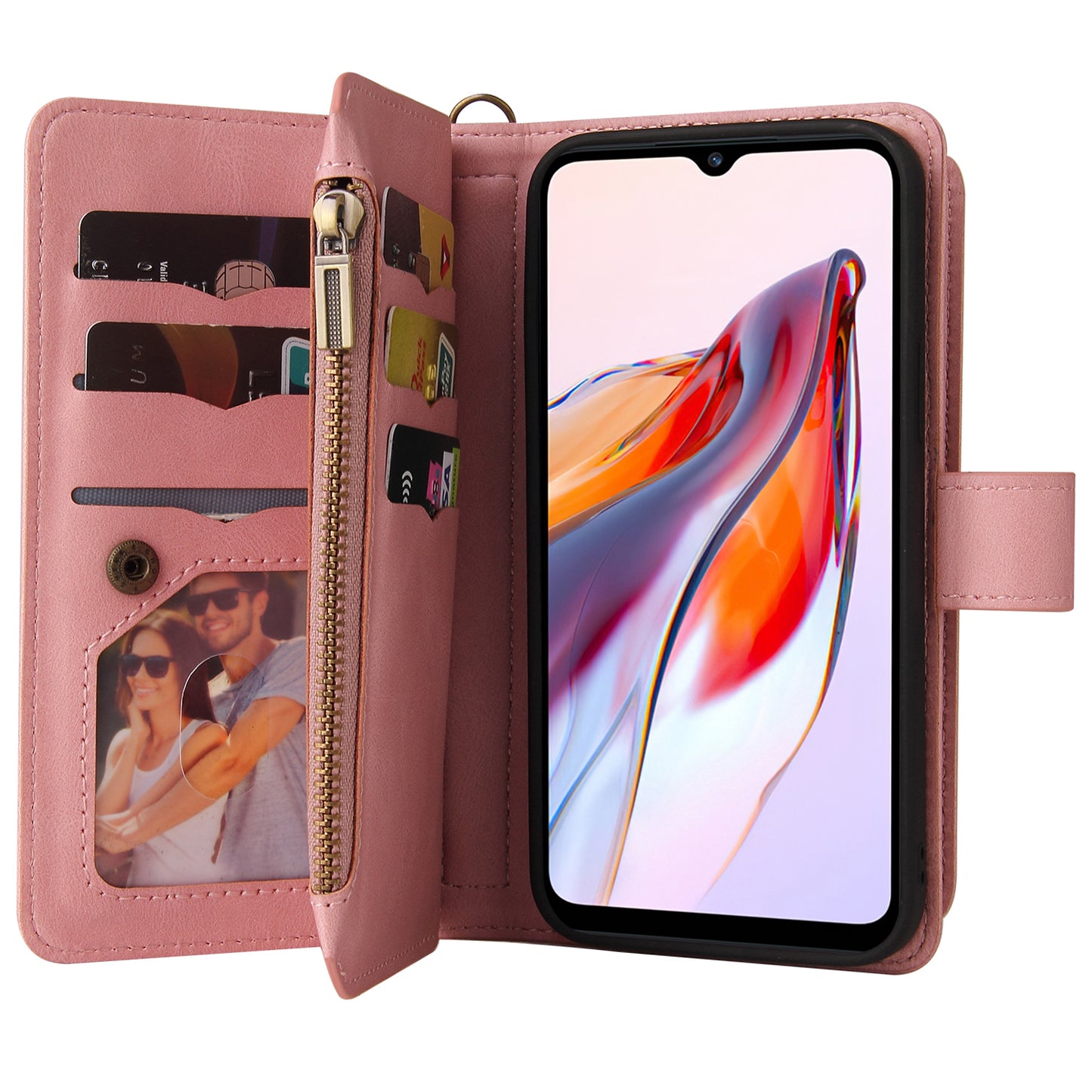 For Xiaomi Redmi 12C 4G / 11A 4G KT Multi-Functional Series-2 Phone Case Multiple Card Slots Leather Cover with Wallet Stand Zipper Pocket