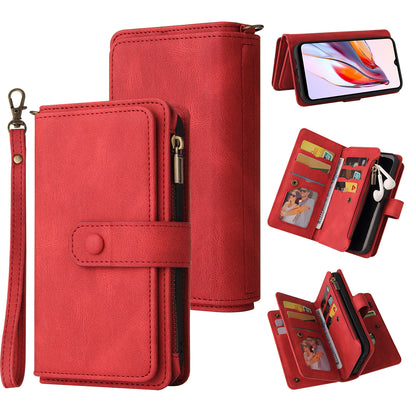 For Xiaomi Redmi 12C 4G / 11A 4G KT Multi-Functional Series-2 Phone Case Multiple Card Slots Leather Cover with Wallet Stand Zipper Pocket
