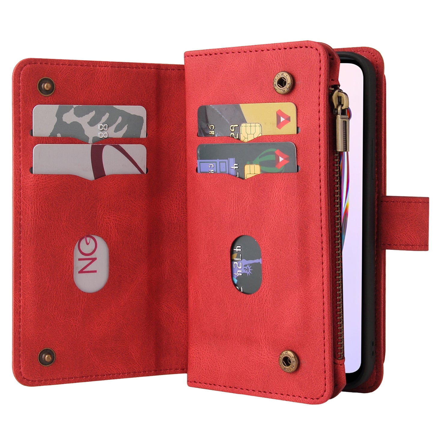 For Xiaomi Redmi 12C 4G / 11A 4G KT Multi-Functional Series-2 Phone Case Multiple Card Slots Leather Cover with Wallet Stand Zipper Pocket