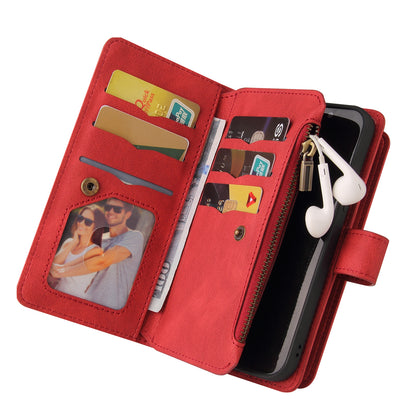 For Xiaomi Redmi 12C 4G / 11A 4G KT Multi-Functional Series-2 Phone Case Multiple Card Slots Leather Cover with Wallet Stand Zipper Pocket