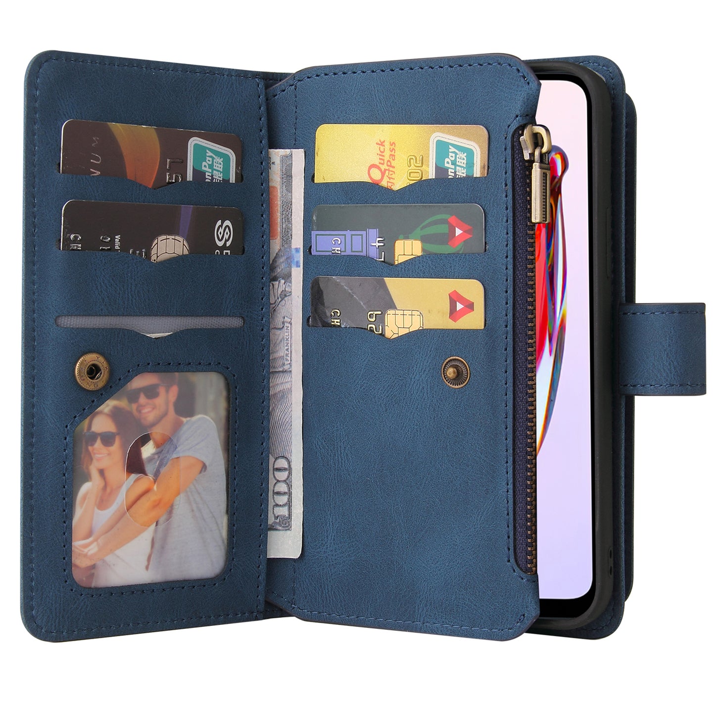 For Xiaomi Redmi 12C 4G / 11A 4G KT Multi-Functional Series-2 Phone Case Multiple Card Slots Leather Cover with Wallet Stand Zipper Pocket