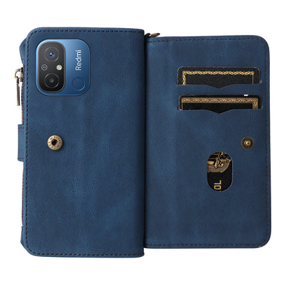 For Xiaomi Redmi 12C 4G / 11A 4G KT Multi-Functional Series-2 Phone Case Multiple Card Slots Leather Cover with Wallet Stand Zipper Pocket
