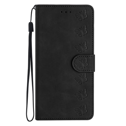 For iPhone 13 Pro Max 6.7 inch Butterfly Imprinted Phone Case PU Leather Wallet Cover with Stand