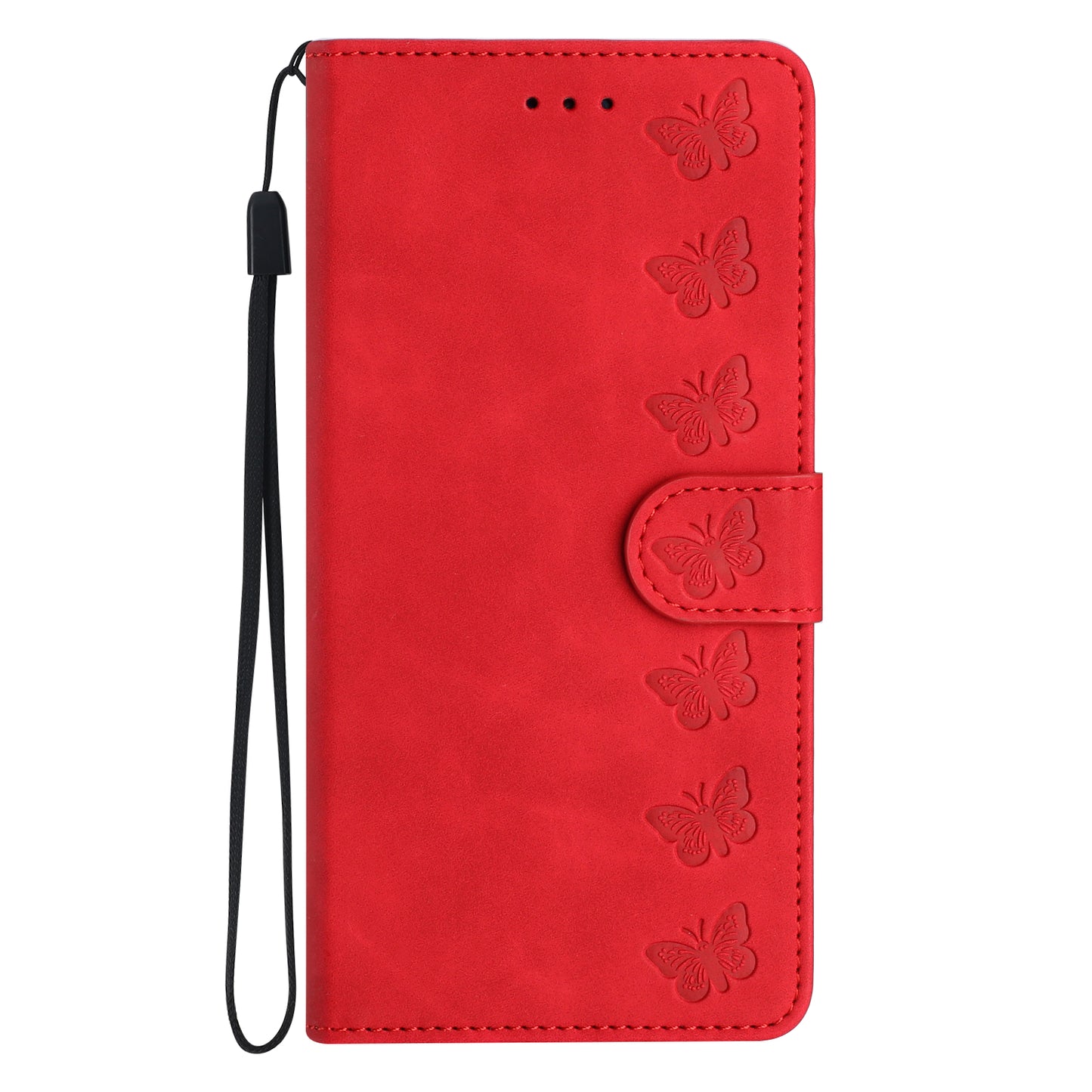 For iPhone 13 Pro Max 6.7 inch Butterfly Imprinted Phone Case PU Leather Wallet Cover with Stand