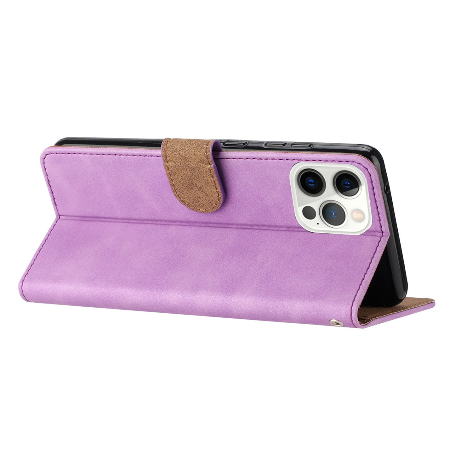 For iPhone 13 Pro Max 6.7 inch Butterfly Imprinted Phone Case PU Leather Wallet Cover with Stand