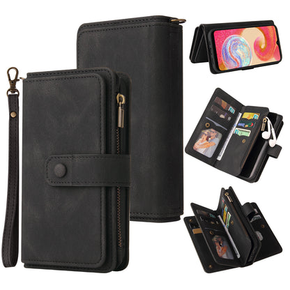 For Samsung Galaxy A04e 4G / F04 4G / M04 4G Phone Case KT Multi-Functional Series-2 Multiple Card Slots Leather Wallet Cover