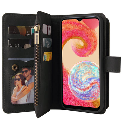 For Samsung Galaxy A04e 4G / F04 4G / M04 4G Phone Case KT Multi-Functional Series-2 Multiple Card Slots Leather Wallet Cover