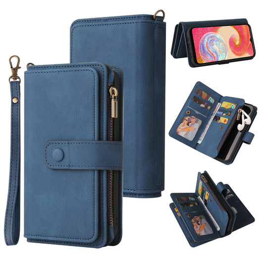 For Samsung Galaxy A04e 4G / F04 4G / M04 4G Phone Case KT Multi-Functional Series-2 Multiple Card Slots Leather Wallet Cover