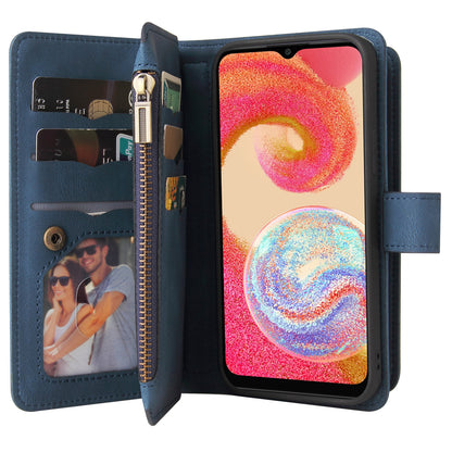 For Samsung Galaxy A04e 4G / F04 4G / M04 4G Phone Case KT Multi-Functional Series-2 Multiple Card Slots Leather Wallet Cover