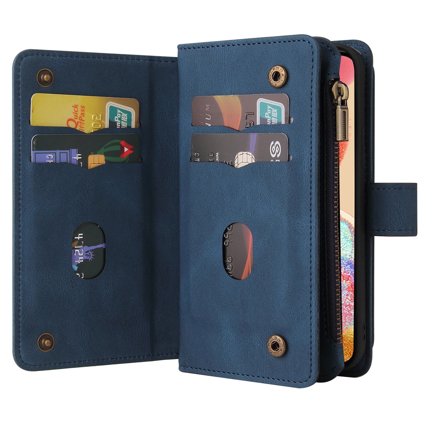 For Samsung Galaxy A04e 4G / F04 4G / M04 4G Phone Case KT Multi-Functional Series-2 Multiple Card Slots Leather Wallet Cover