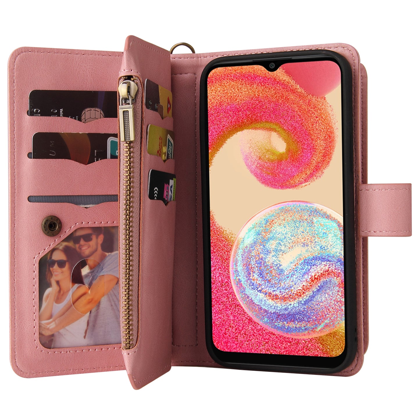 For Samsung Galaxy A04e 4G / F04 4G / M04 4G Phone Case KT Multi-Functional Series-2 Multiple Card Slots Leather Wallet Cover