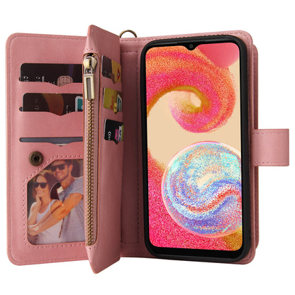 For Samsung Galaxy A04e 4G / F04 4G / M04 4G Phone Case KT Multi-Functional Series-2 Multiple Card Slots Leather Wallet Cover