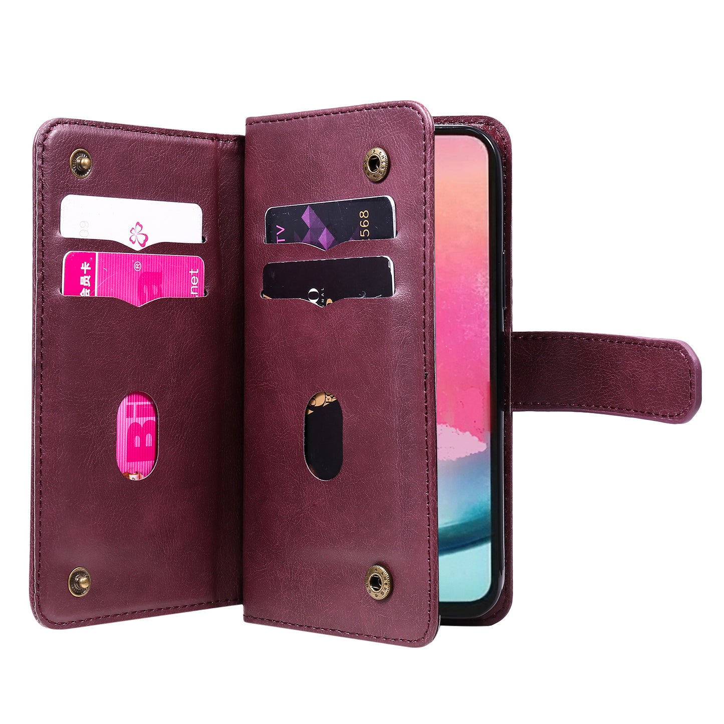 KT Multi-functional Series-1 for Samsung Galaxy A54 5G Flip Cover 10 Card Slots Stand Leather Wallet Phone Case
