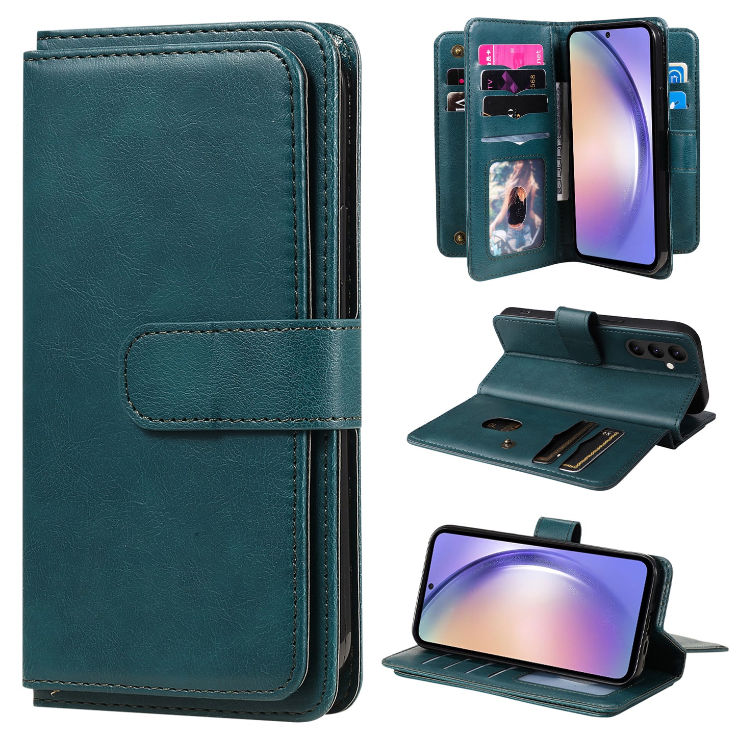 KT Multi-functional Series-1 for Samsung Galaxy A54 5G Flip Cover 10 Card Slots Stand Leather Wallet Phone Case