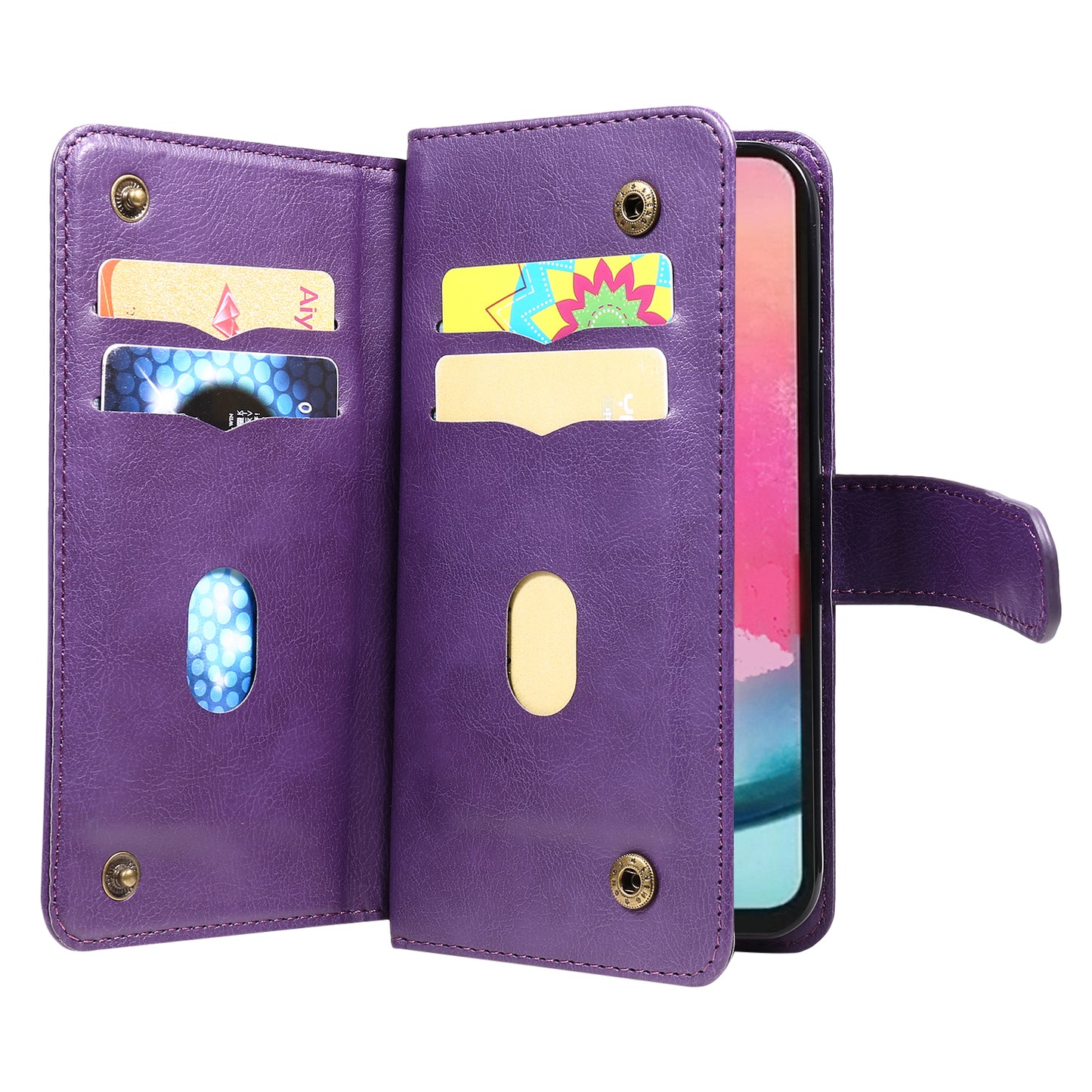 KT Multi-functional Series-1 for Samsung Galaxy A54 5G Flip Cover 10 Card Slots Stand Leather Wallet Phone Case