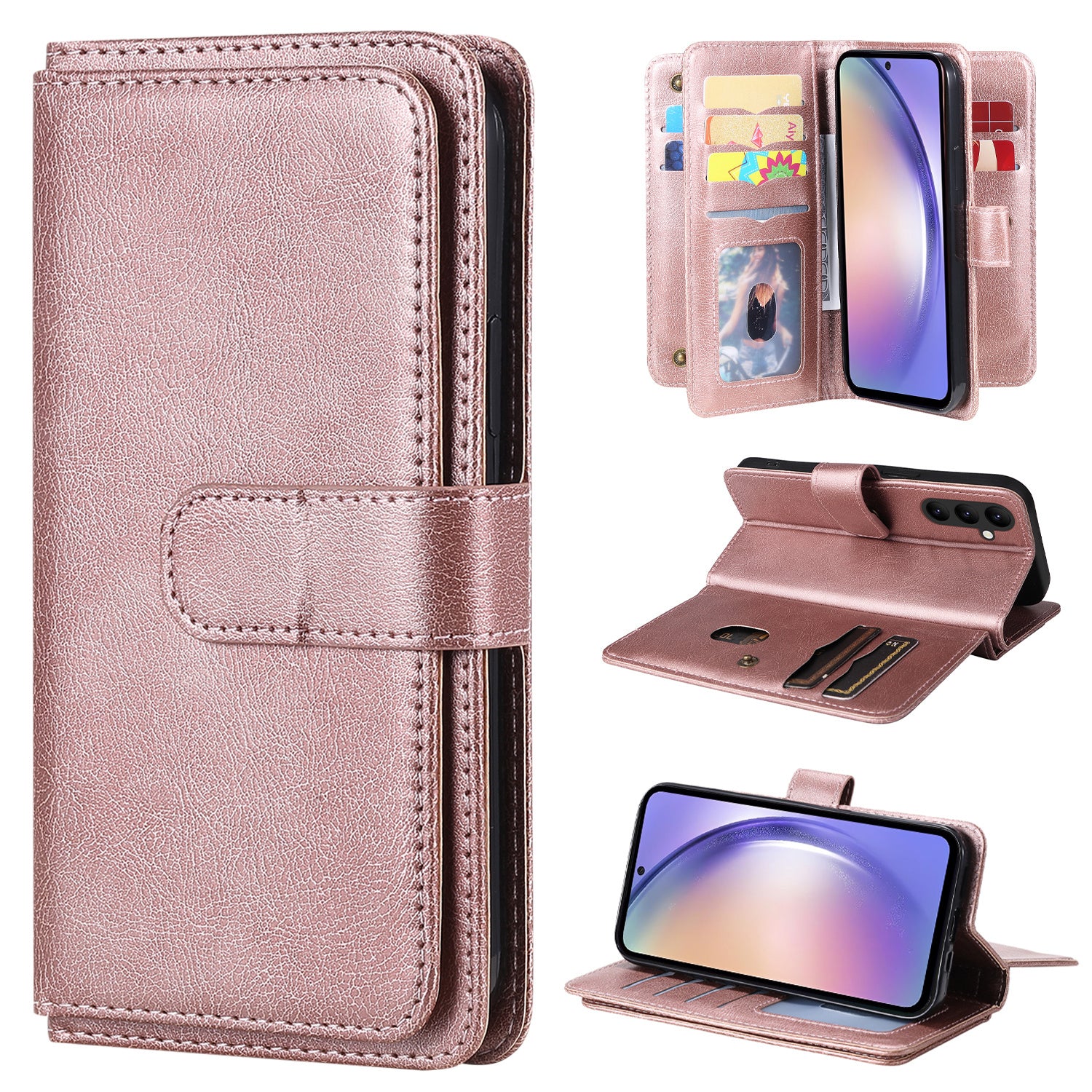 KT Multi-functional Series-1 for Samsung Galaxy A54 5G Flip Cover 10 Card Slots Stand Leather Wallet Phone Case