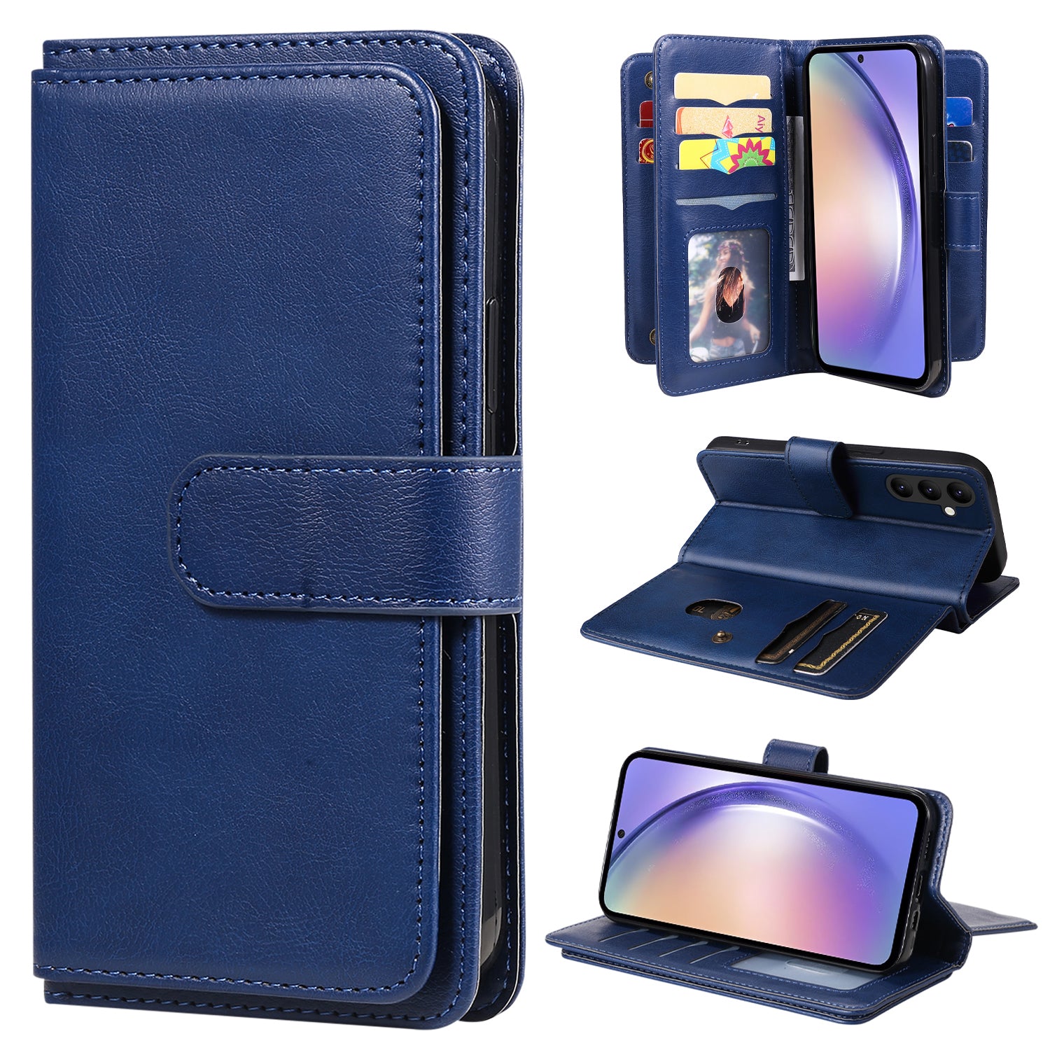 KT Multi-functional Series-1 for Samsung Galaxy A54 5G Flip Cover 10 Card Slots Stand Leather Wallet Phone Case
