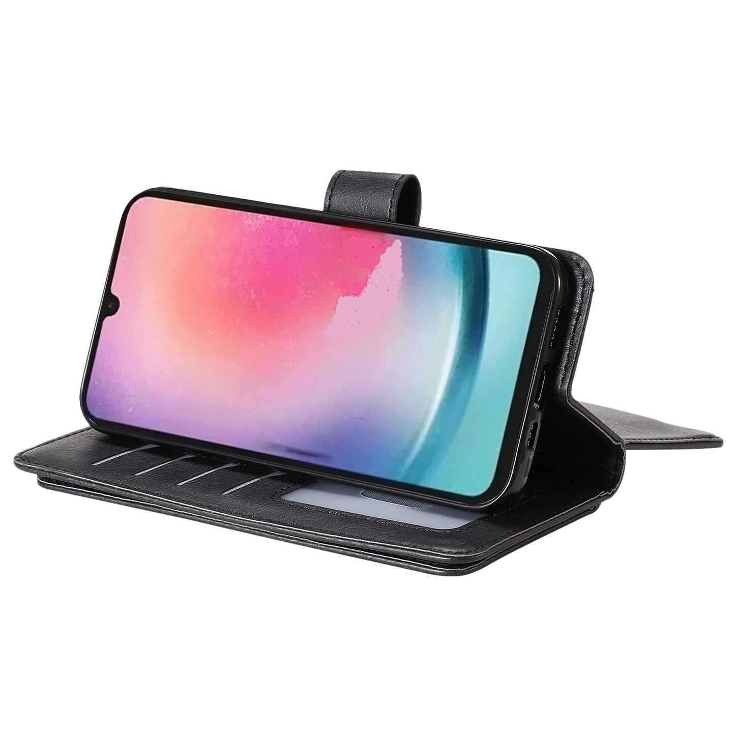 KT Multi-functional Series-1 for Samsung Galaxy A34 5G Leather Cover 10 Card Slots Stand Wallet Phone Flip Case