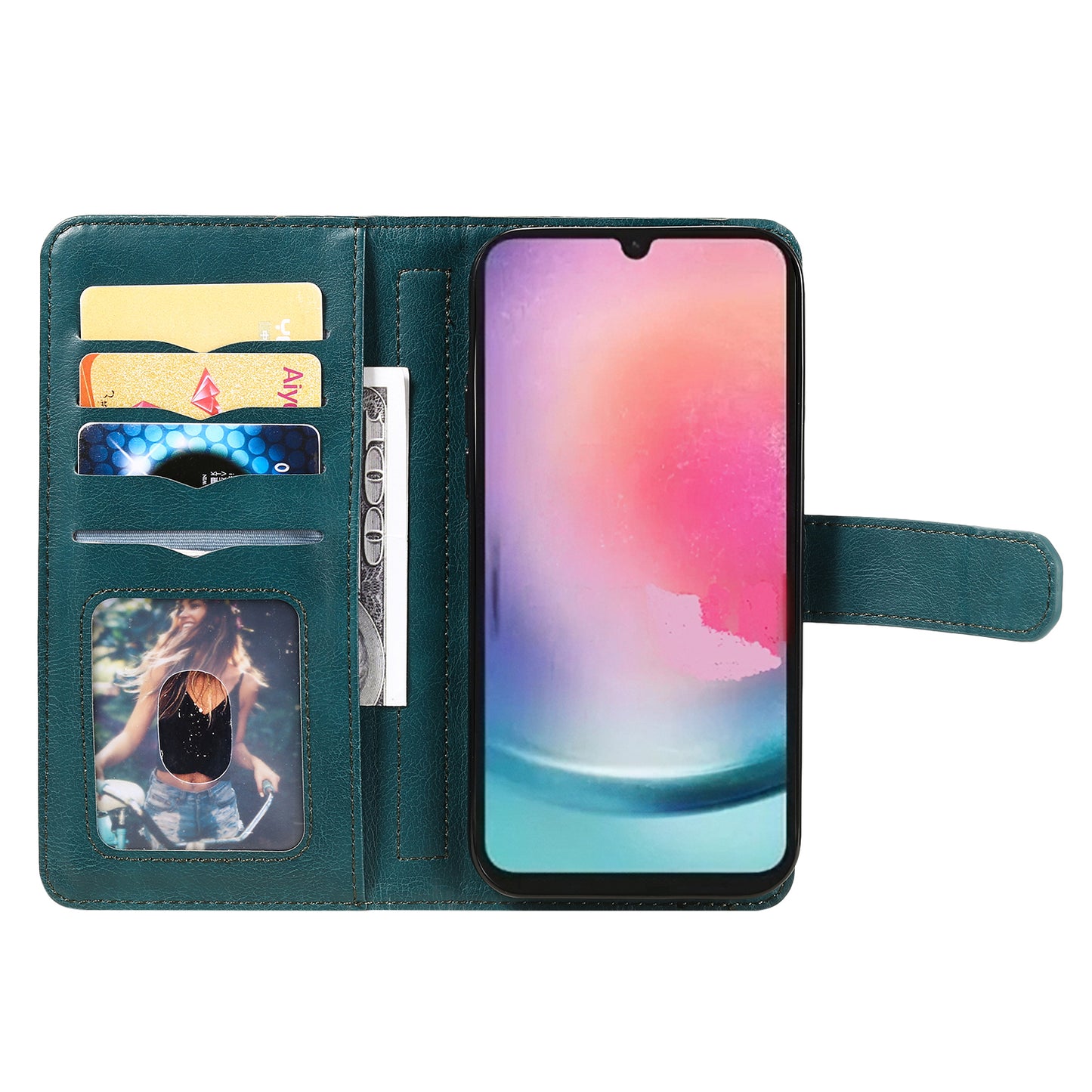 KT Multi-functional Series-1 for Samsung Galaxy A34 5G Leather Cover 10 Card Slots Stand Wallet Phone Flip Case