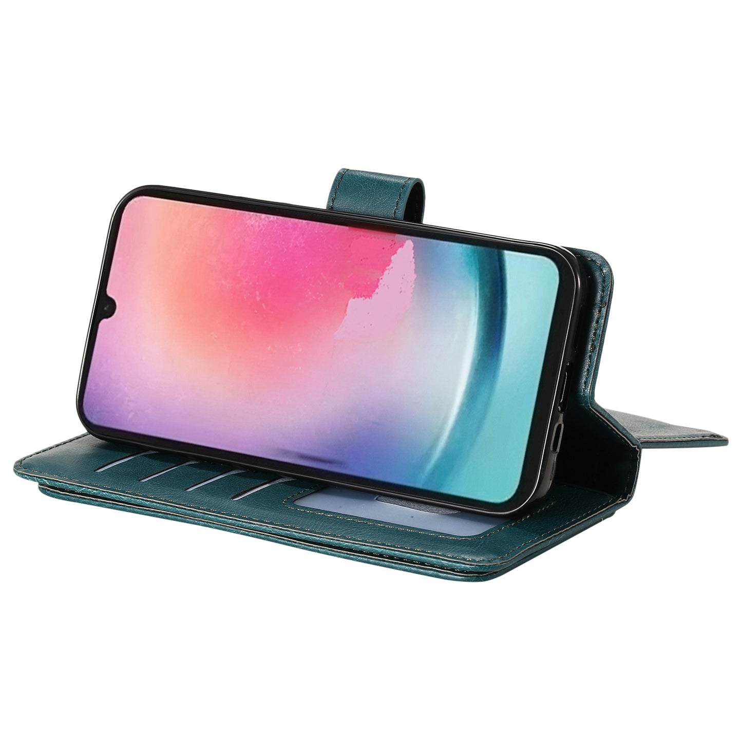 KT Multi-functional Series-1 for Samsung Galaxy A34 5G Leather Cover 10 Card Slots Stand Wallet Phone Flip Case