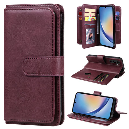 KT Multi-functional Series-1 for Samsung Galaxy A34 5G Leather Cover 10 Card Slots Stand Wallet Phone Flip Case
