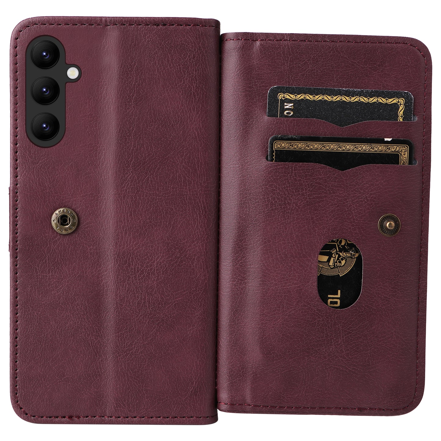 KT Multi-functional Series-1 for Samsung Galaxy A34 5G Leather Cover 10 Card Slots Stand Wallet Phone Flip Case