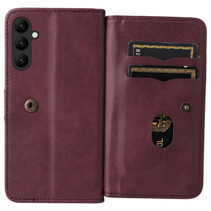 KT Multi-functional Series-1 for Samsung Galaxy A34 5G Leather Cover 10 Card Slots Stand Wallet Phone Flip Case